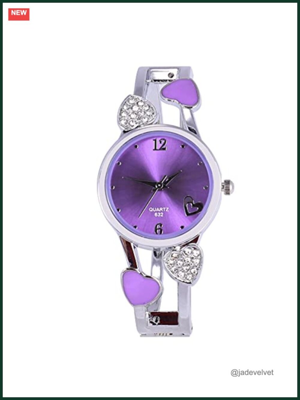 Women's Quartz Bangle Watch Bracelet Rhinestone Dial Stainless Steel Band Cuff